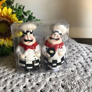 Chef Ceramic Salt and Pepper Shaker Set